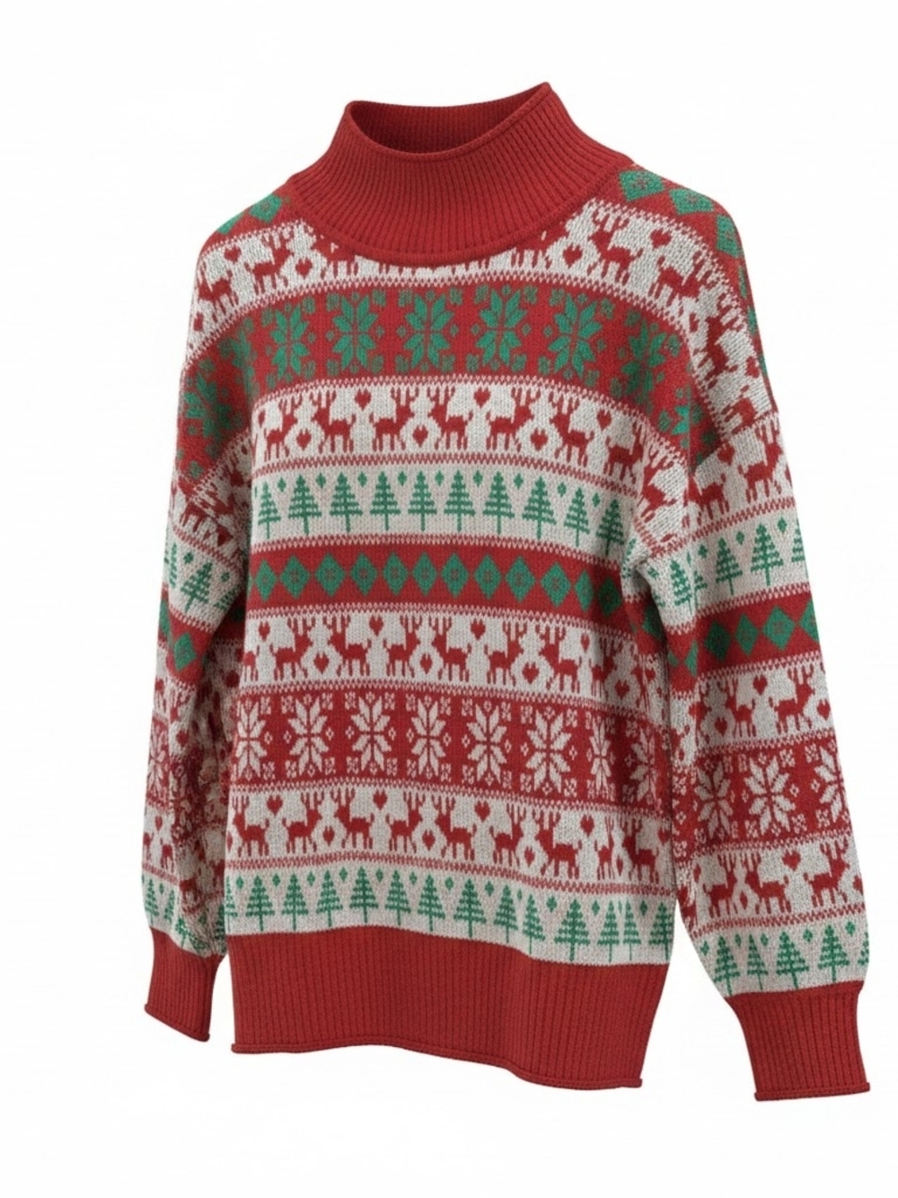 Women’s Red & Green Fair Isle Holiday Sweater